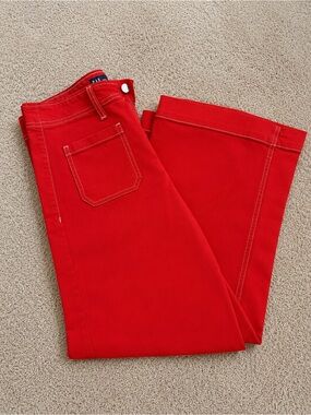 GAP Red Wide-Leg Pants